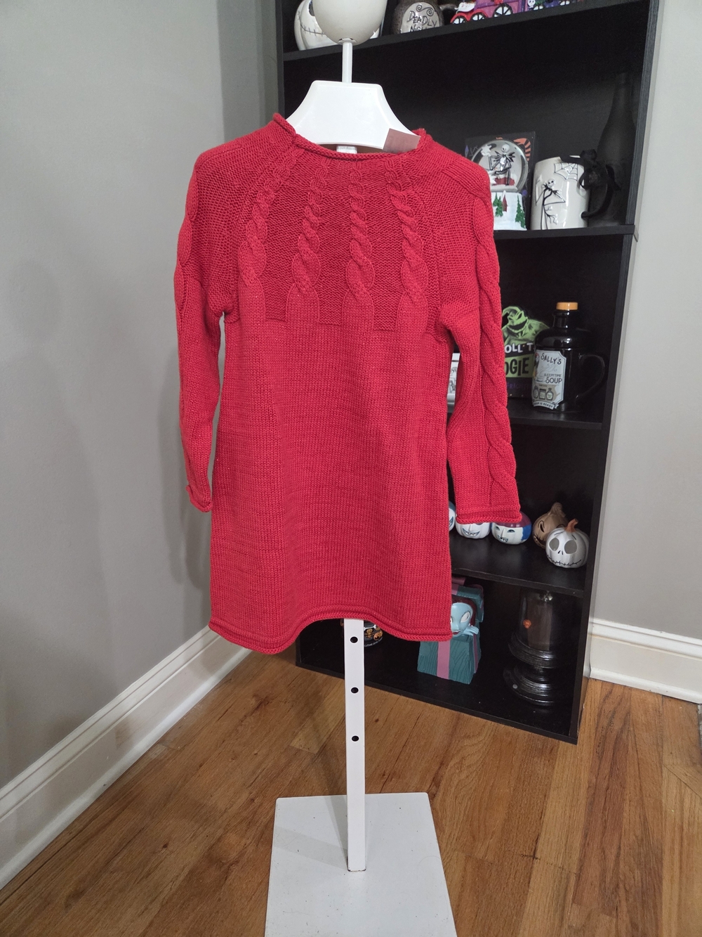 Copper Key Red Cable Knit Sweater Dress